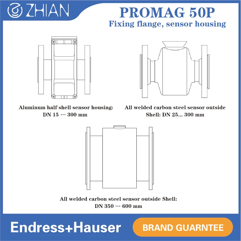 Заводская цена Endress + Hauser Promag 50P1H Magmeter 4...20 mA HART PTFE PFA датчик расхода жидкости E H электромагнитный расходомер