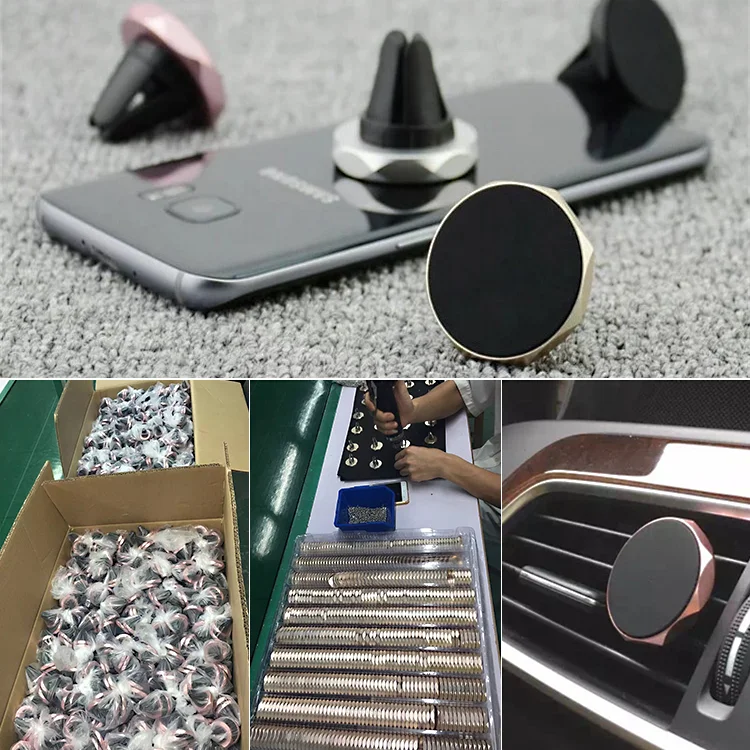 360 Degree Cell Phone Power Clip Gps Air Mount Car Vent Magnetic Holder