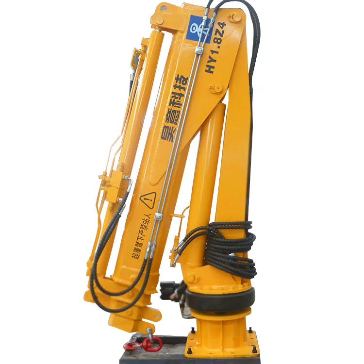 Haoy 0.8t 1.3t 1.8t Hydraulic crane mini folding suitable for ship crane pickup truck mounted crane factory direct sale