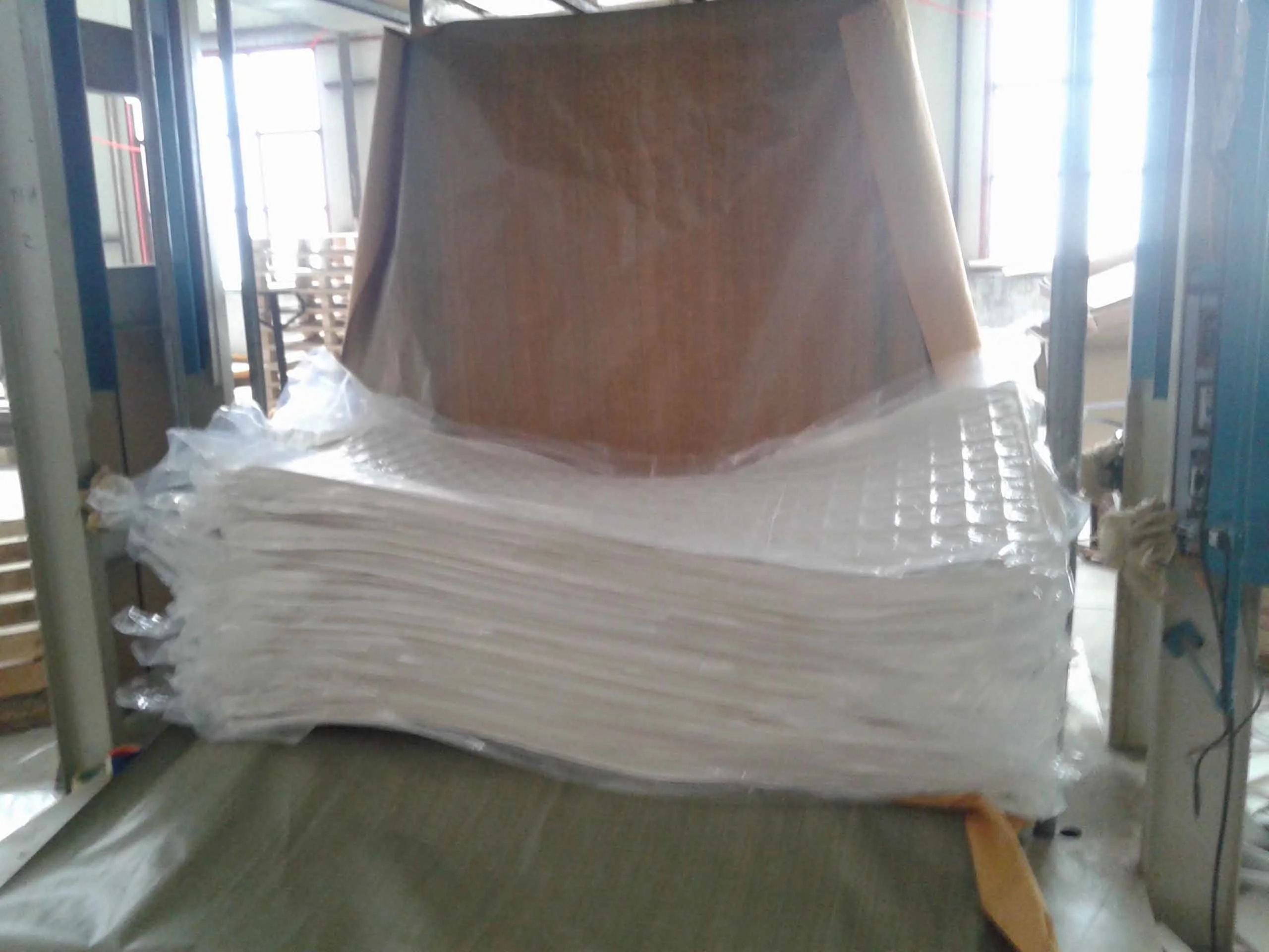 12 inch luxury double pillow top continuous spring mattress vacuum compress on pallet cheap price wholesale KANEMAN