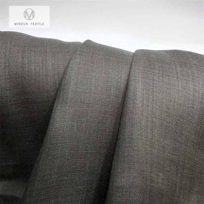 Mindun 2024 Popular Product 100% Pure Ramie High Level Plain Dyed Woven Fabric for Sunscreen Clothing Yarn 60*60
