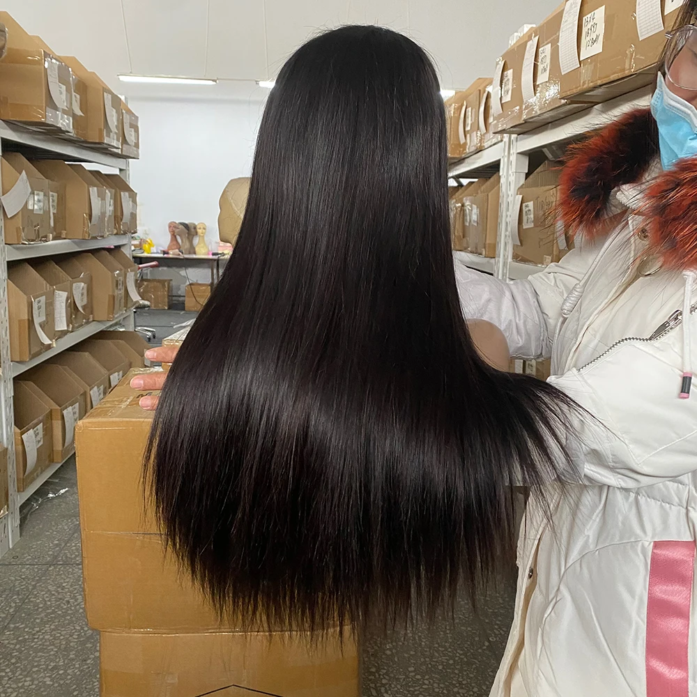 Foxen Raw Virgin 13X6 13X4 Straight Hd Lace Front Wig,100% Human Hair 360 Lace Front Wig,Gluless Brazilian Human Lace Front Wig