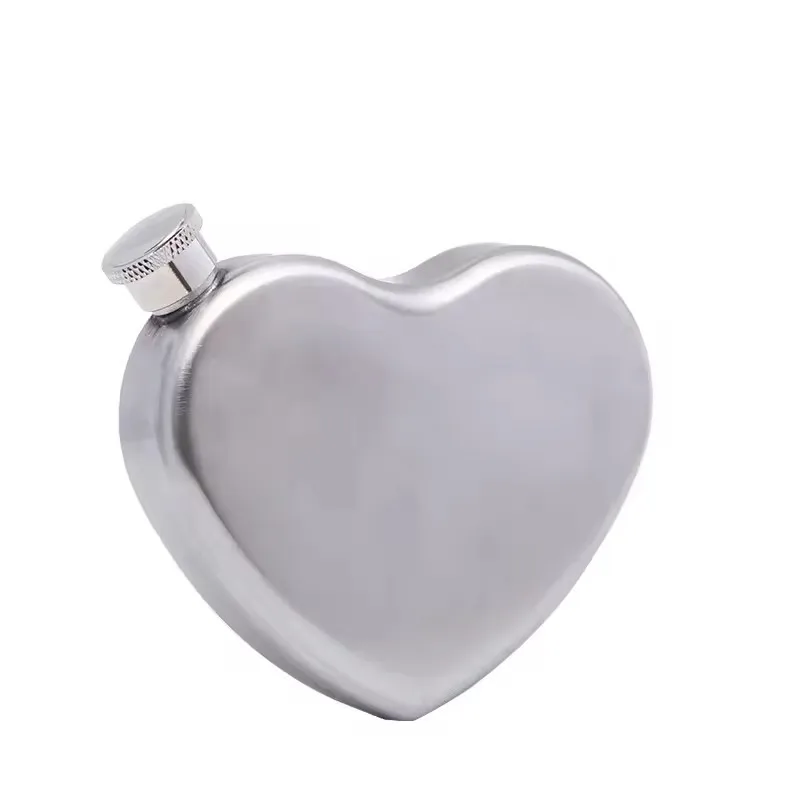 Customized Size Mini Heart Shape Stainless Steel Liquor Whiskey Alcohol Hip Flask
