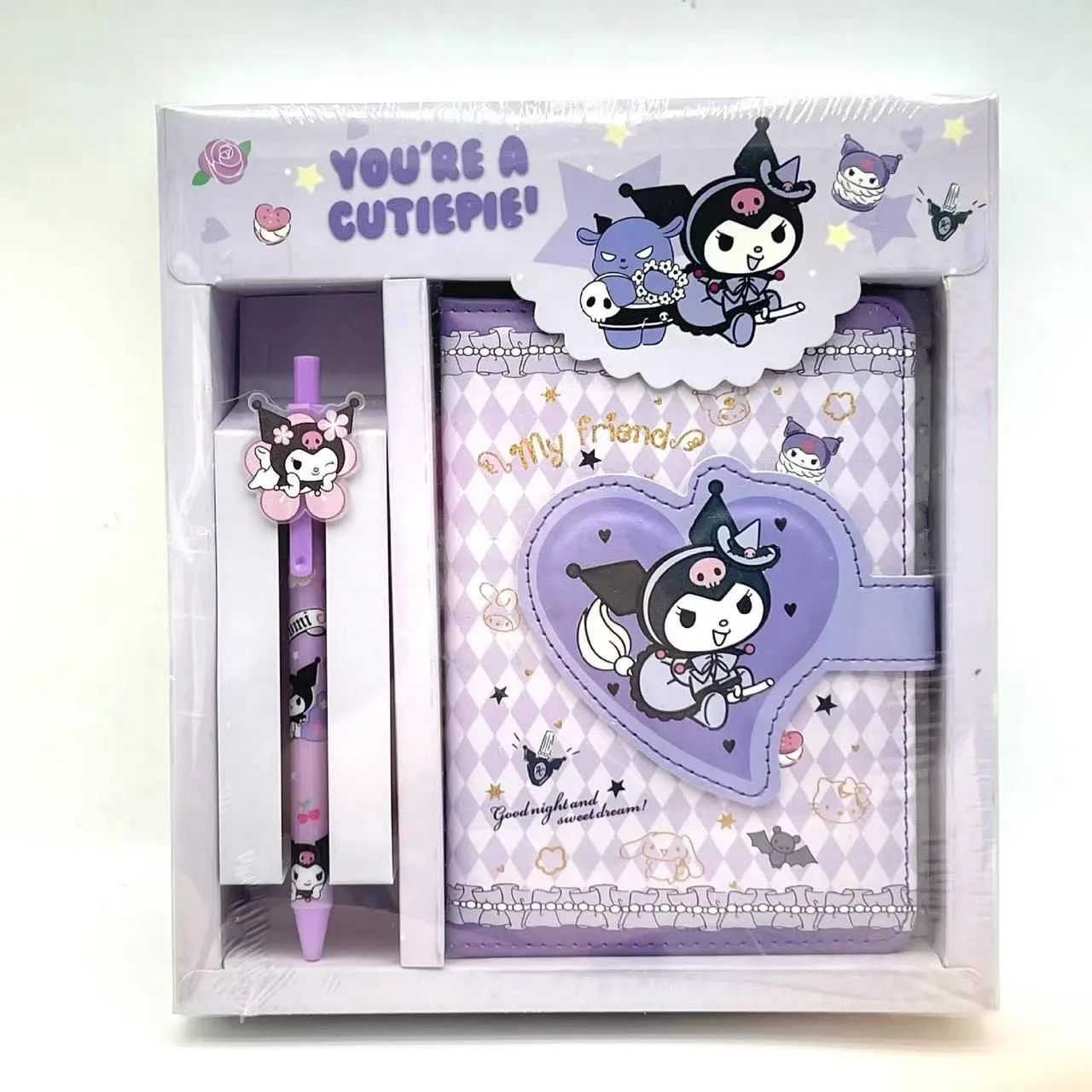 Sanriod Notebook Gel Pen Kuromi My Melody Cinnamoroll Daily Weekly Agenda Planner Notebook Stationery Set Office School S