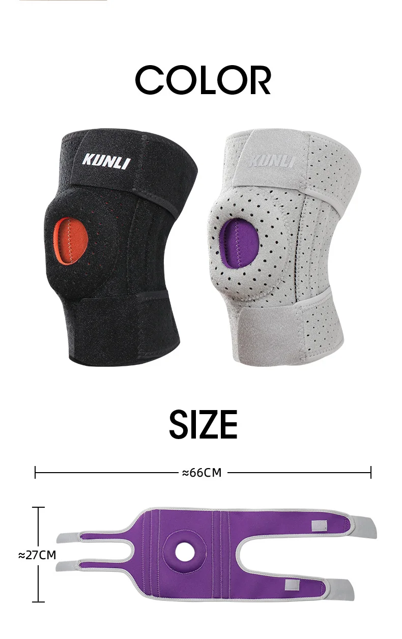 Adjustable Compression Protector Kneepads Breathable Silicone Sport Strap Support Knee Brace With Side Stabilizers