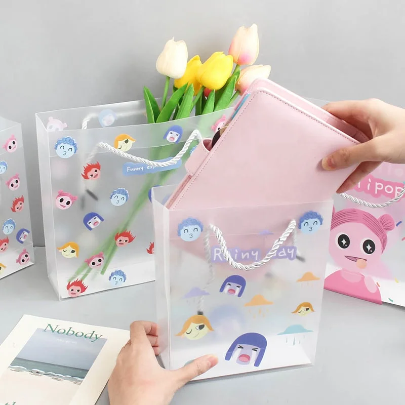 Прозрачная квадратная Нижняя сумка для покупок пакет упаковки конфет с логотипом на заказ прозрачная пластиковая сумка-тоут из полипропилена и ПВХ бутика