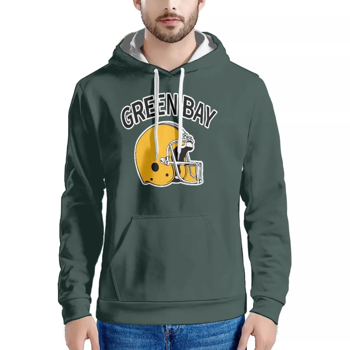 Custom Bill Team Logo Fans Blue Long Sleeve Hoodies Print on Demand Buffalo City Football Game Hoodies Jersey Dropshipping