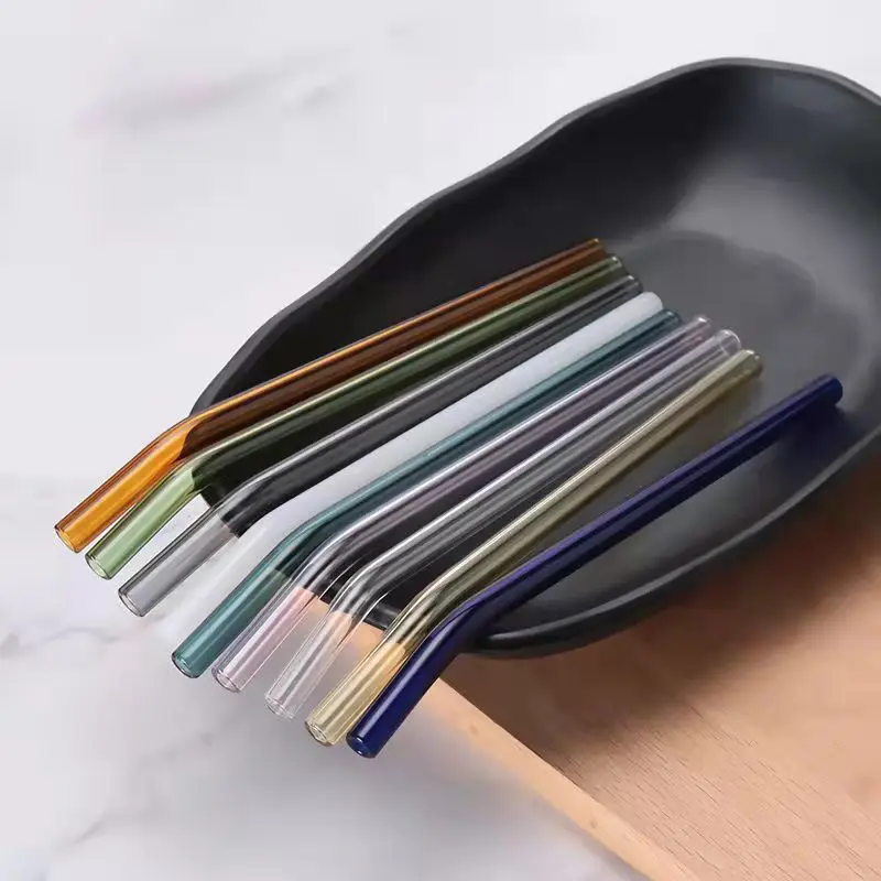 Healthy Reusable Borosilicate Colouful Glass Straw