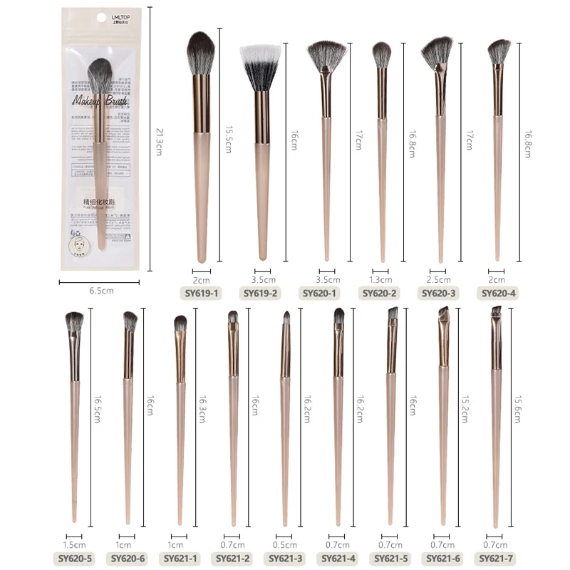 LMLTOP Single Makeup Brush 15pcs Premium Cosmetic Brush Powder Blush Eyeline Concealer Eyeshadow Eyebrow Highlight Make Up Brush