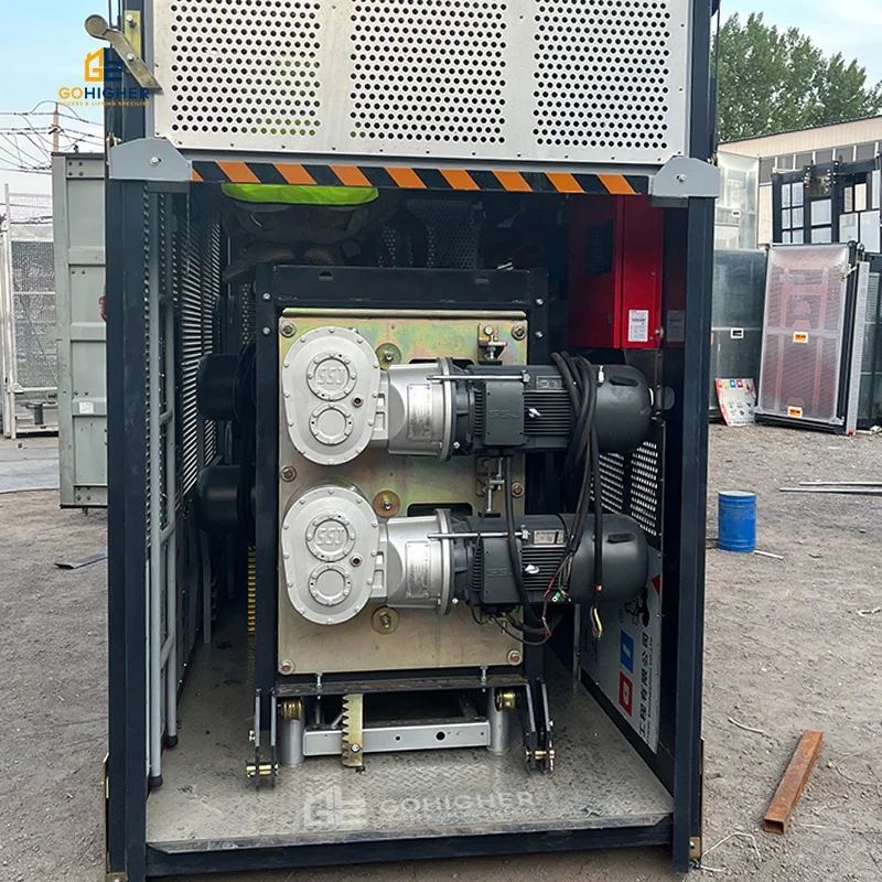 Gjj Sc200/200 строительный пассажирский лифт редукторный двигатель с редуктором подъемник Червячная Шестерня тремя приводами