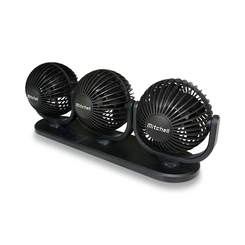 Mitchell 12V Three Speed Three  Head Cooling Car Roof Air Fan 360 Degree Adjustment Five Leaf Fans Low Noise