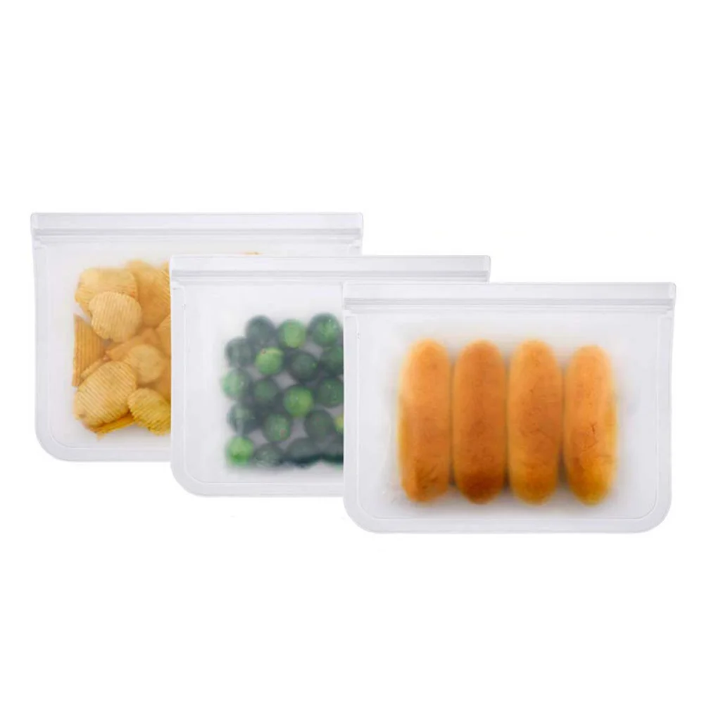 Reusable Lunch Bags PEVA Bags Clear Food Storage Package Small Jewelry Packing Bag