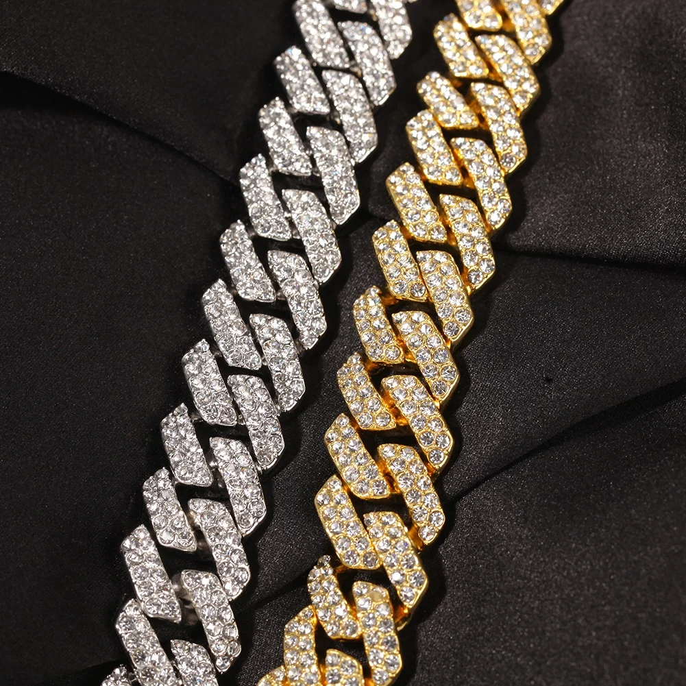  Wholesale Custom Punk Rock Wide Bar Metal Bracelets with 18mm Cuban