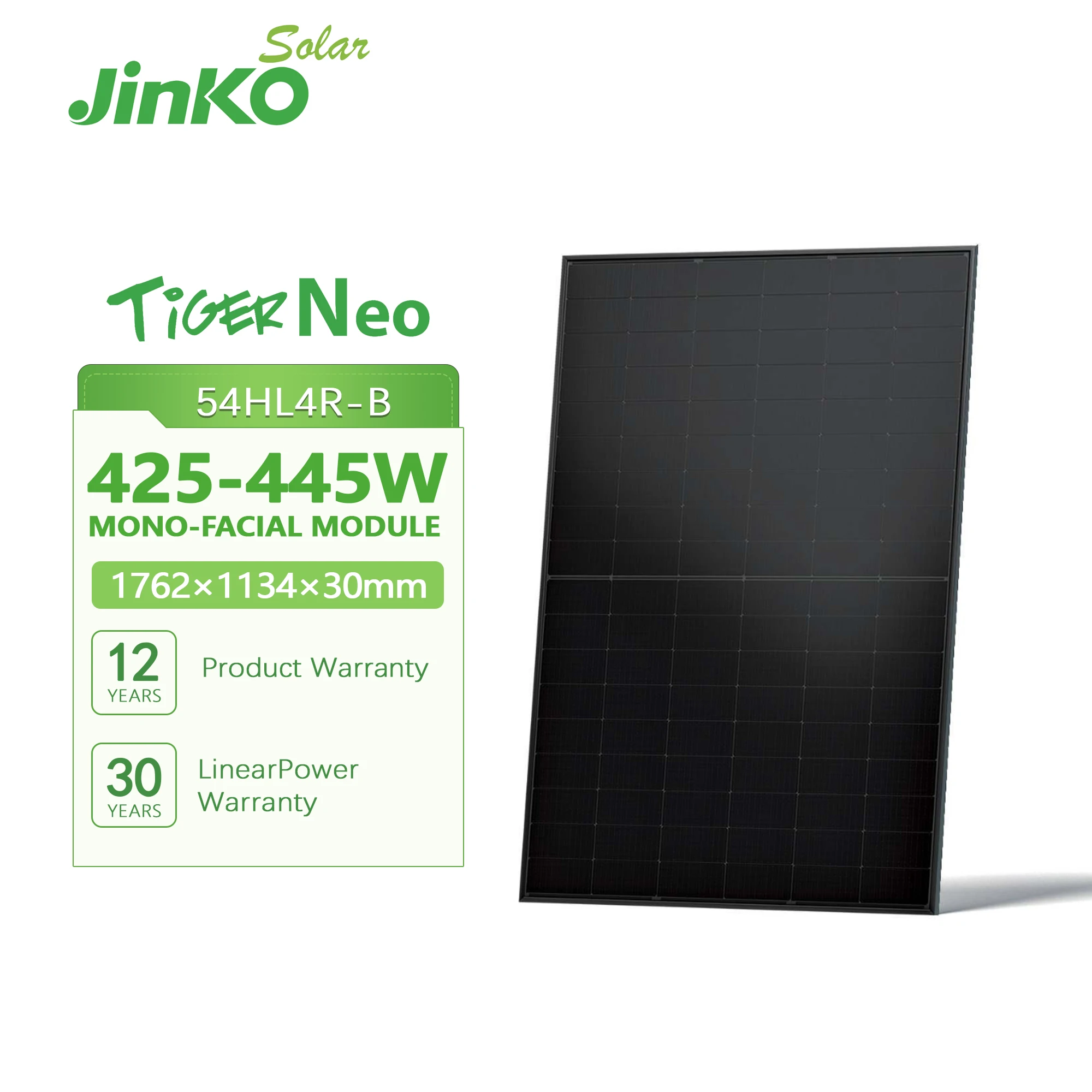Фотоэлектрическая панель Jinke Tiger Neo 54HL4R-B монохромный модуль 445 Вт солнечная может быть упакована и проверена на