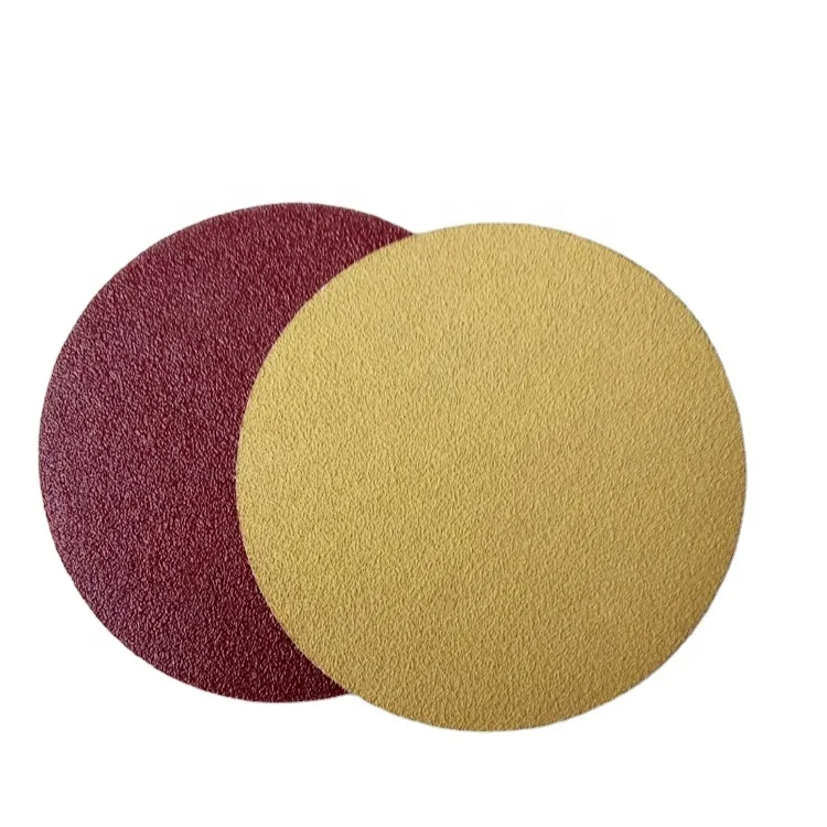 Aluminum Oxide Sand Paper Red round 125mm 80 grit Flocked Sanding Paper For Wood Metal Wall Furniture Polishing