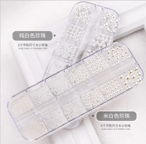 
Ribbon ballet shoes small red book nail three dimensional steel ball highlight pearl bubble size mixed nail decoration 