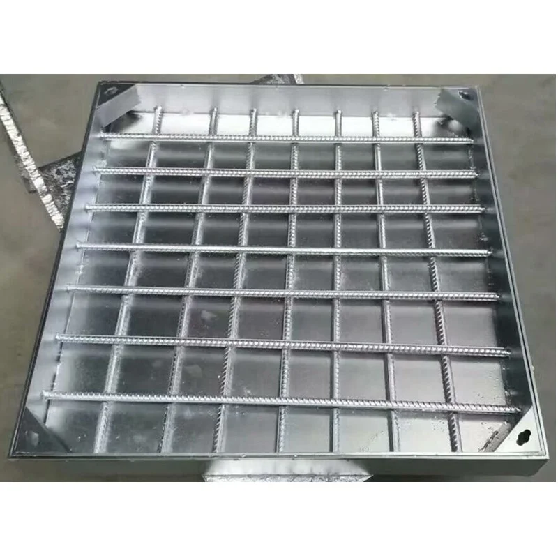 customization 1000*1000 mm multi open square stainless steel recessed manhole frame and build in cover