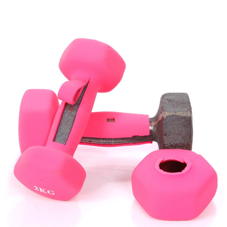 custom kg women use oem free weight fitness gym colored pvc coating dipping hexagon hex dumbbell
