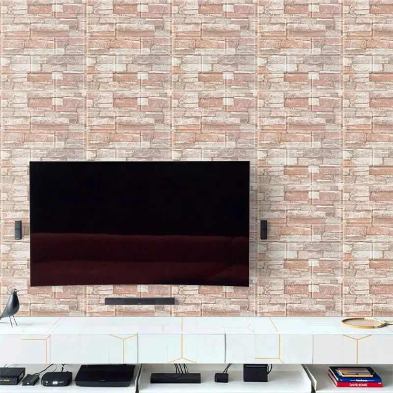 2024 Best Price DIY Self-adhesive XPE Wall Sticker 3D White Color Brick Design Foam Wall Paper For Indoor Decoration