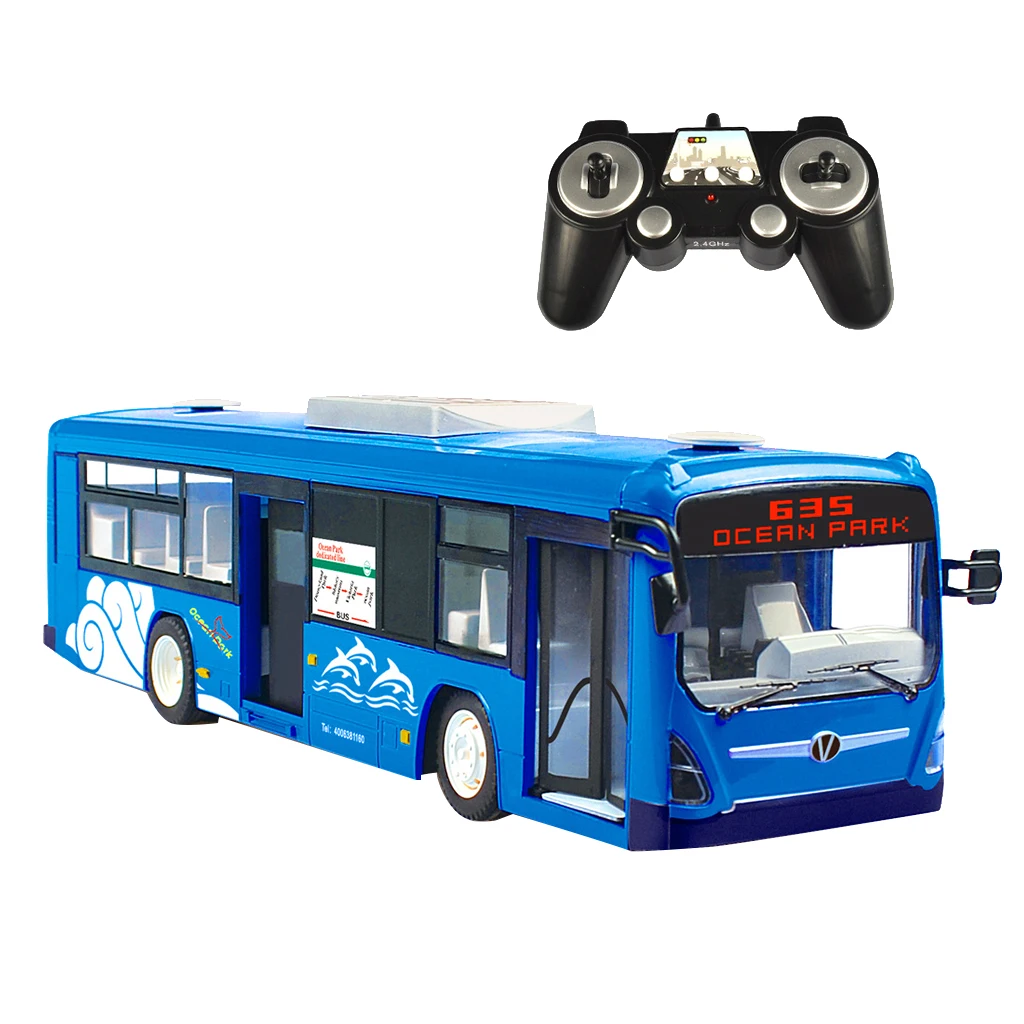 2019 Hot sale Double E E635-003 Bus 2.4G Realistic Remote Control Bus Toy Car Multifunction Electric RC Car Model Toys For Kids
