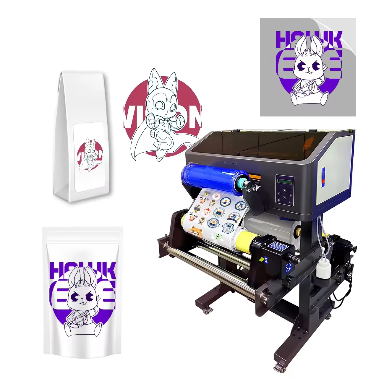Factory Price XP600 A3 UV DTF Sticker Printer 35cm Uv Roll to Roll Printing Machine Double Head New Condition 3 Year Warranty