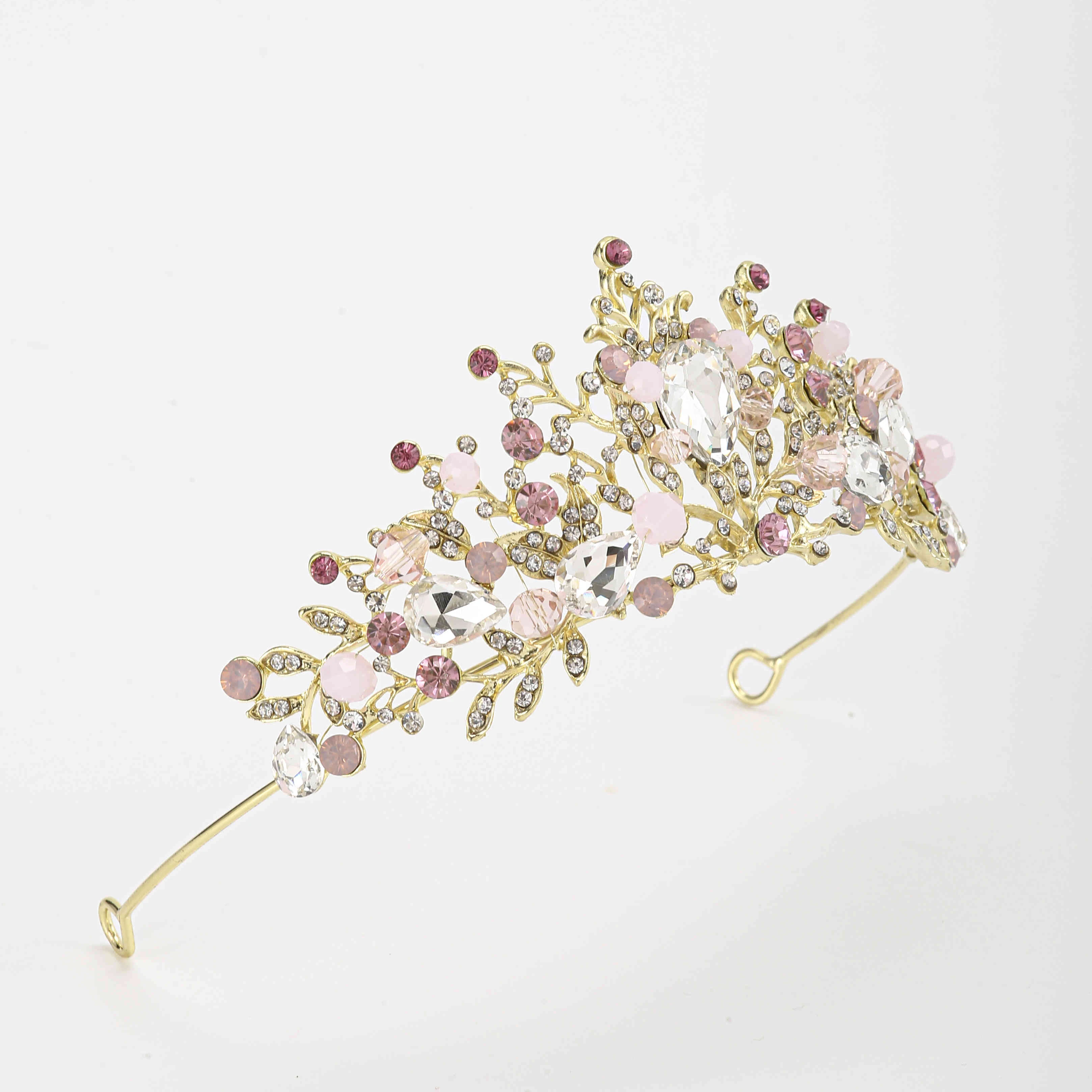 Factory price women statement jewelry set rhinestone tiara crown bridal accessories