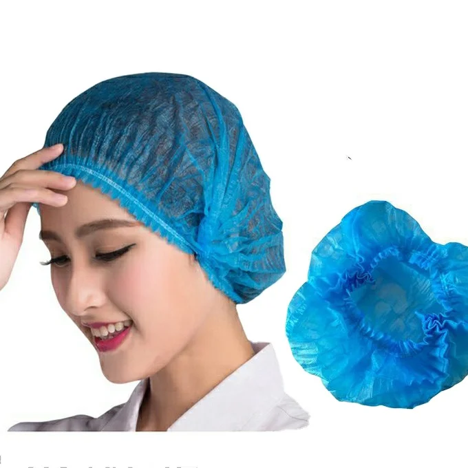 100 pcs High Quality non- woven Waterproof Plastic Disposable Clear Hair Shower Cap for Women Hair Salon Hotel Travel