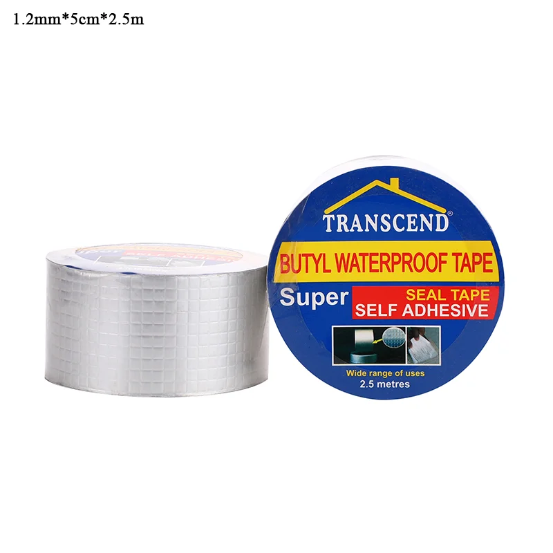 Factory Wholesale 5cm Width 2.5m Length Aluminium Foil BUTYL TAPE Roof/Road Crack Sealing Repair Waterproof tape