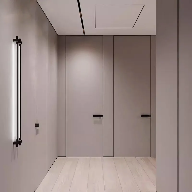 American Style Interior Frameless Door Custom Color Wooden Invisible Hidden Inside Construction
