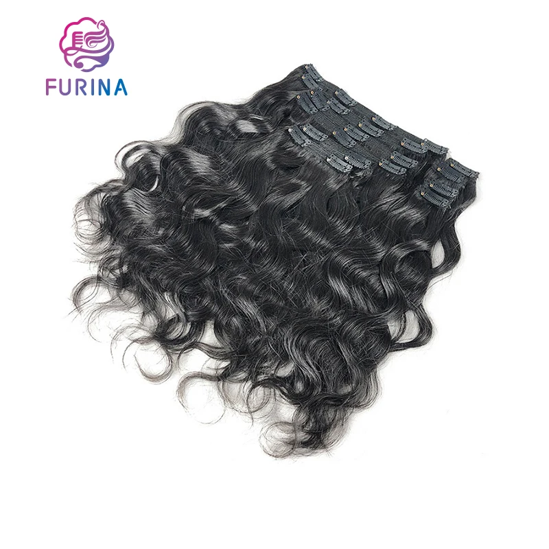 High quality natural wave 100% remy raw hair cuticle aligned human hair clips in hair extension for women