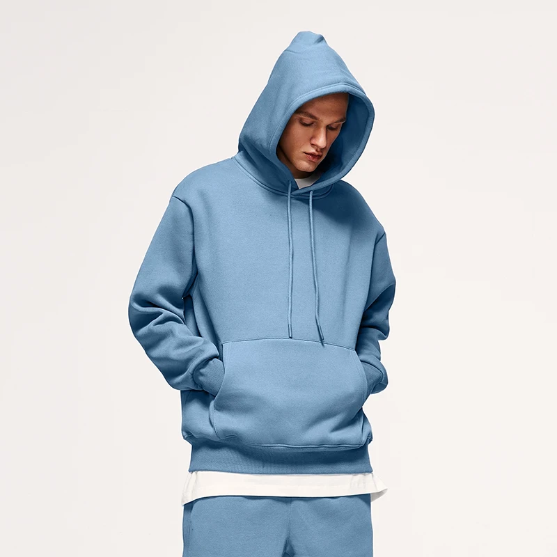 QUICKSHOW 350 gsm Fleece Lined Blank OEM Cotton Hoodie Pocket Men Unisex clothing manufacturers Polyester Premium Hoodie