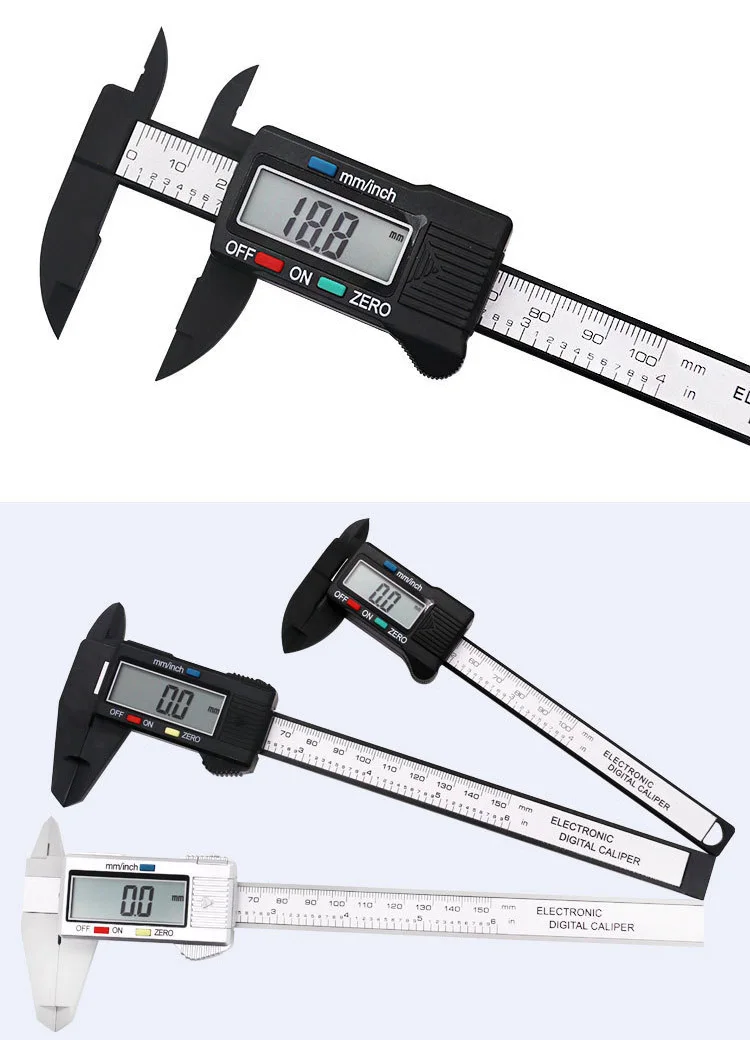 Wholesale Plastic Electronic Digital Caliper 0-150mm carbon fiber Jewelry Vernier Caliper