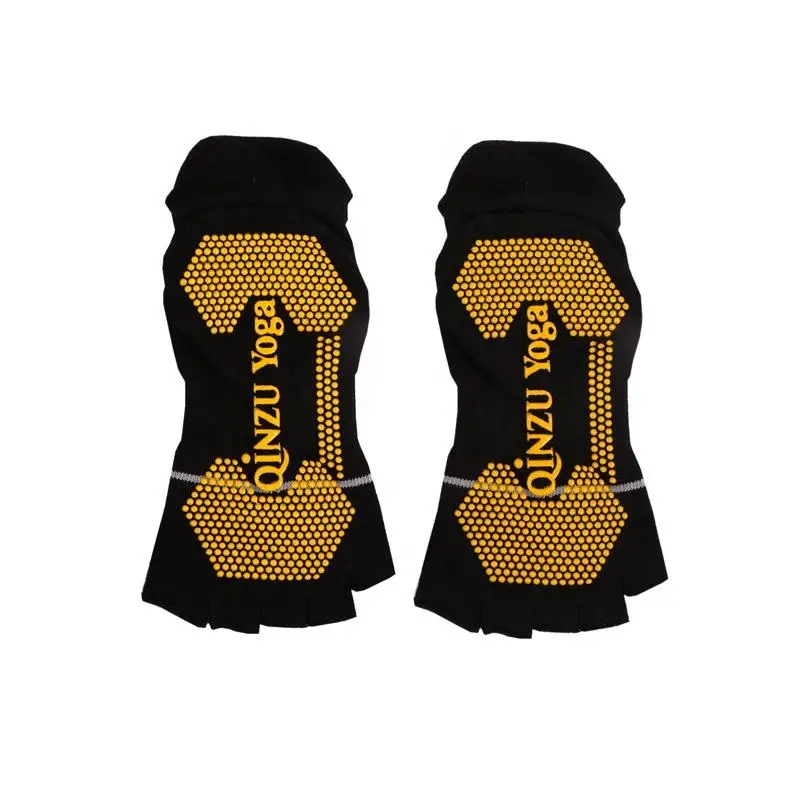 Wholesale Custom Logo Pilates Grip Socks Mens High Quality Cotton Toeless Anti Slip Yoga Socks