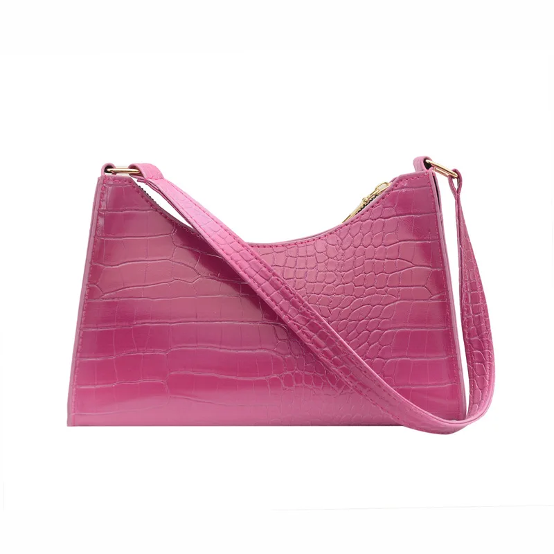 High Quality Gradient Color Crocodile Pattern Leather Lady Crossbody Bags