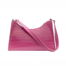 High Quality Gradient Color Crocodile Pattern Leather Lady Crossbody Bags