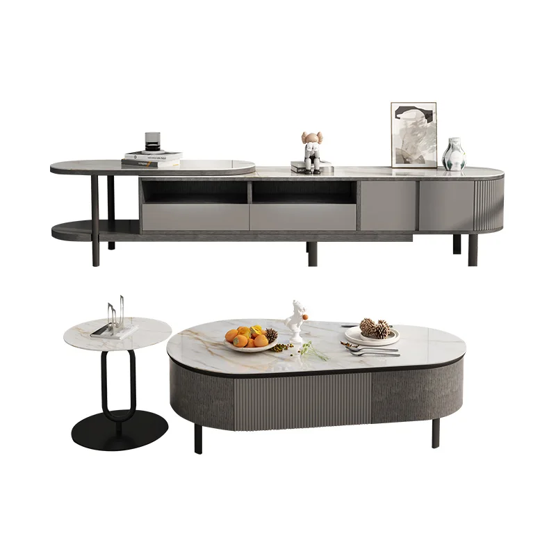 Home Furniture Tea Table And Tv Cabinet Combination Hotel Storage Tv Cabinet Set