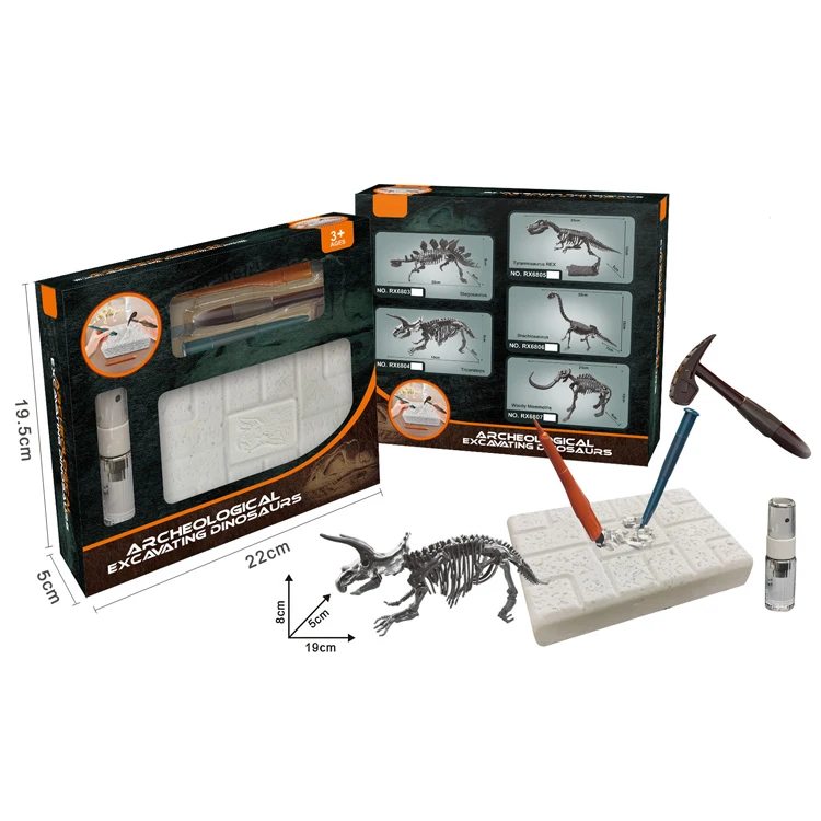 DIY Dinosaur Fossils Dig Kit Simulation Mini Dinosaur Toys DIY Educational Assembly Dinosaur Fossil Toy