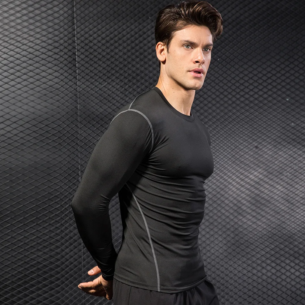 Long Sleeve Men Compression Fitness Sports Gym Running Exercise Outdoor Activities Training Shirt