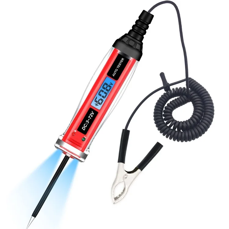 Electrical Test Pen Bipolar Automotive Wiring Tester Digital LCD Automobile Power Tester 3-72V Car Power Tester Automotive Wirin