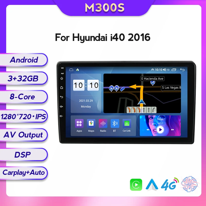 Автомобильный DVD-плеер 6 + 128 ГБ с голосовым управлением Android 11 8 ядер 2.5D IPS DSP для Hyundai i40 2016 GPS-навигация радио Carplay 4G Wi-Fi
