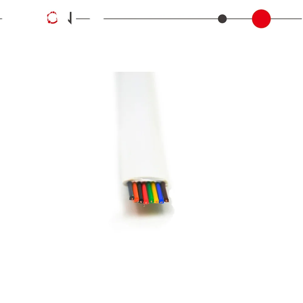 
White Cat5 Bare Copper RJ45 8 Core Flat Telephone Cable 