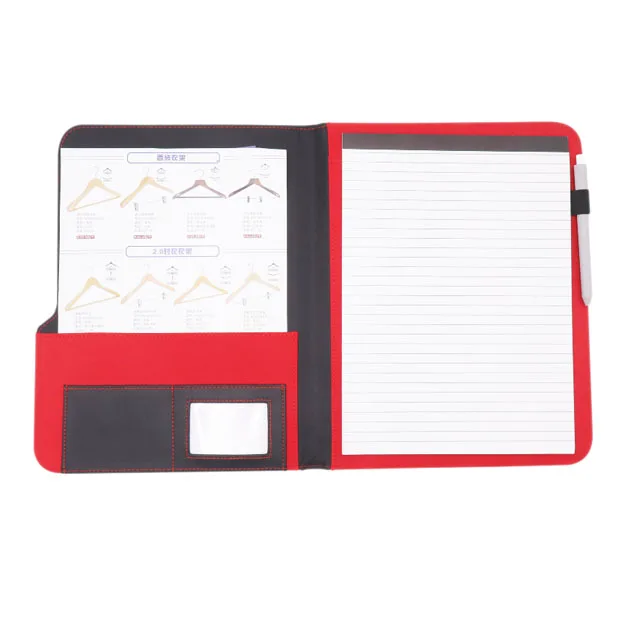Luxury A4 tablet genuine pu leather file covers women and mens business portfolio folder