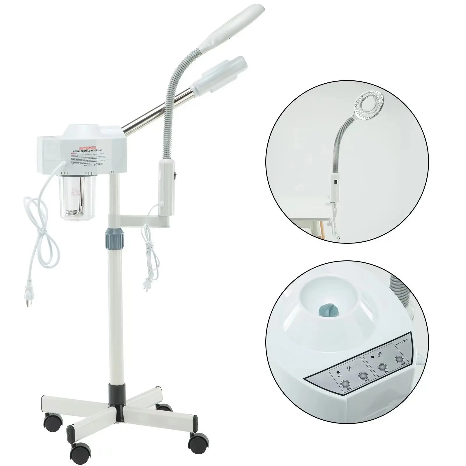 High Quality Face Steam Portable 8 times magnifier Skin Care Moisturizing hot Steamer with detachable lamp