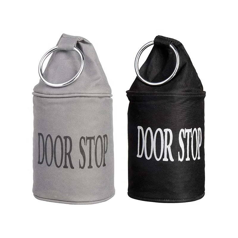 Esschert Design indoor home decorative security black/grey ass canvas fabric sack ring sand bag doorstop