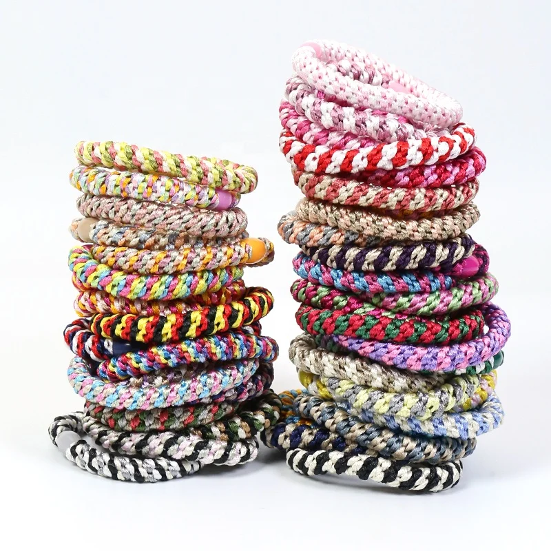 Korean Thick Braided Hair Tie  Ponytail Holders Glitter Hair Elastic Hairband