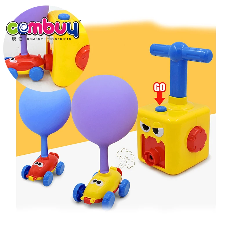 Kids play sliding game air pressure power balloon car toy