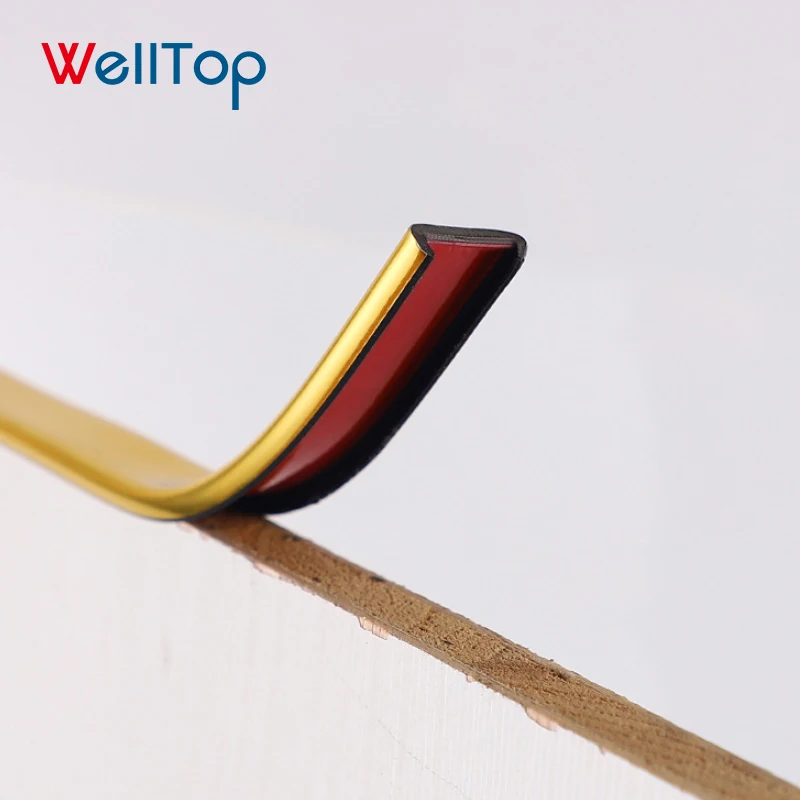 14.167 Wholesale 3M Furniture Decorative Plastic Strips Decorative Sofa Strip Trim Chrome Golden Silver PVC Edge Banding Tape