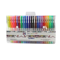 2022 Amazon Hot sales 24 Gel Pens with unique colors Glitter Gel Pen