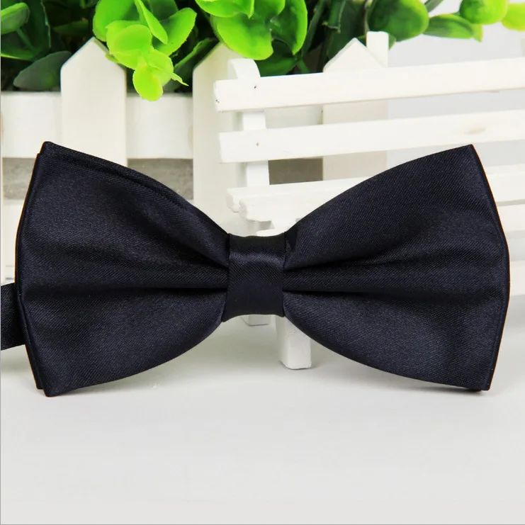 Недорогой однотонный галстук-бабочка из полиэстера красный синий черный для мужчин 12*6 см