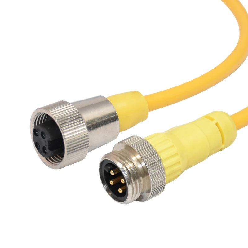 Waterproof IP67 Custom colour Yellow/Orange Cable Automation M12/M8/M5 7/8 electrical connector for customized solutions